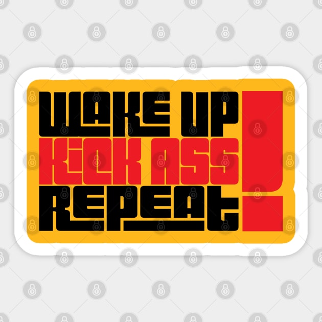 Wake Up Kick Ass Repeat! Sticker by This is ECP